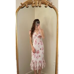 Vintage Y2K Speechless Floral White Pink Flowy Midi Dress